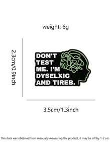 1pc Funny Dyslexic Frog Pin - 'DYSLEXIC WITH TICE NITS' - Cute Learning Difference Awareness - Multicolor - View 10