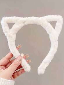 1/4pcs Back To School Soft Plush Kitty Ear Headband For Girls, 4 Colors Available, Cute Cat Ear Headband, Beauty, Home, Hair Accessories - Multicolor - View 14