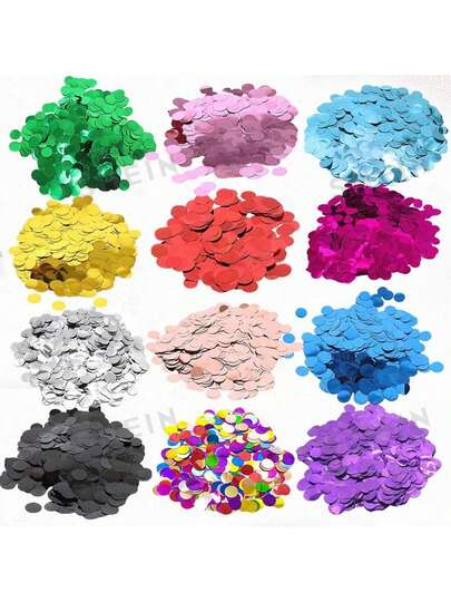 1 bộ/30g, 1cm/1,5cm PET Confetti cho Tiệc tùng, Trang trí Confetti tròn kim loại, Đồ dùng tiệc tùng, Trang trí bóng bay, Thích hợp cho Đám cưới, Tiệc sinh nhật và các dịp khác