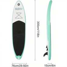 10FT Inflatable Surfboard Stand Up Paddleboard  Paddle Board With Kayak Paddle Hand Pump Carry Bag Green - 10FT - View 4