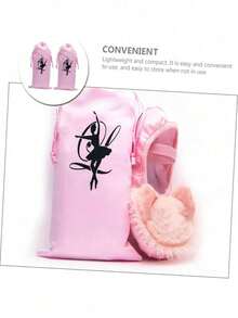 Bolsa de almacenamiento de zapatos de baile de unicolor de satén