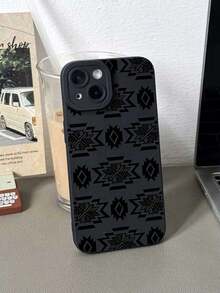 Apple 1pc Dark Gothic Geometric Pattern Black Cat Eye Full Coverage Mobile Phone Soft Case Compatible With IPhone 11/12/13/14/15/16 Pro Max Waterproof Shockproof Anti-Fall Scratch Resistantlong Sleeve Tops - Kiểu 1 (1 cái) - Xem 4