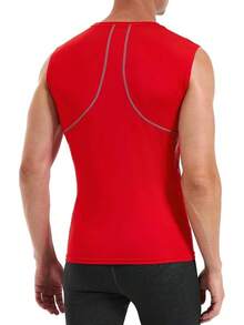 GYHSRunhit Sleeveless Compression Shirt Men Top Athletic Muscle Shirts Men - 紅色 - 查看 3