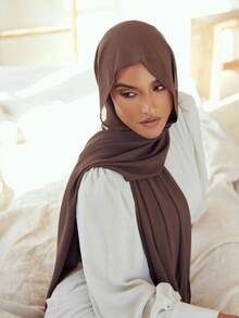 1 件新款加大码 175 厘米 * 70 厘米雪纺盖头披肩，柔软休闲纯色女士围巾