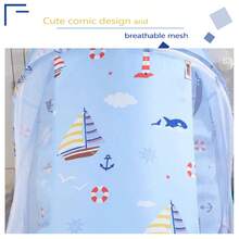 儿童蚊帐帐篷 - 合金框架便携式睡眠天篷 - 可折叠弹出式防蚊帐，适合 3 至 6 岁儿童 - 增强功能的涤纶网布