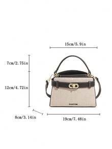 Fashionable Casual Versatile Portable Shoulder/Crossbody/Handheld Contrasting Color Women Small Square Bag - Black - View 10