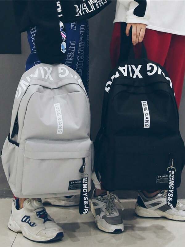 Large Capacity Backpack: Durable, Lightweight, -Perfect For Commuting And Traveling! Large Capacity Backpack: Perfect For Commuting And Traveling! Casual Backpack School Bag Men's And Women's Backpack Student Business Minimalist Backpack Black Backpack Casual Backpack Notebook Backpack Vacation Essential College Autumn Essential Adjustable Sling Fashion Letter Graphic Style Minimalist Backpack