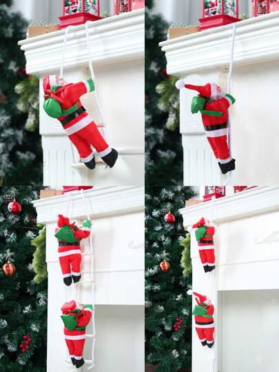 1pc Christmas Decoration, Christmas Hanging Ornaments,Merry Christmas Party Decorations,Santa Claus Rope Climbing & Santa Claus Ladder Climbing Style,Christmas Hanging Pendants For Christmas Tree Fireplace Window ,Family Holiday Christmas Party Home Wall Background Decoration, Christmas Decorations For Home 2025,Happy New Year 2026 Decorations, Christmas Gifts,Christmas Decorations,Christmas Tree Ornaments Decorations,New Year Gifts