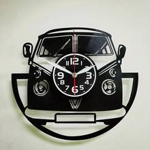 Relógio de Parede Único com Disco de LED e 7 Cores Mudando de Carro, Decoração Doméstica Artesanal Adequada para Aniversário, Natal, Dia das Mães, Dia dos Pais - Baterias Não Incluídas, Decoração Doméstica Africana