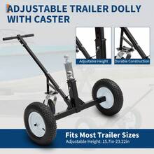 CuisinSmart Trailer Dolly 1000Lbs Capacity - 2" Ball Hitch, Carbon Steel Trailer Mover With  15.2" Pneumatic Tires, Adjustable 15.7"-23" Height For RV/Utility/Cargo Trailers - Black - View 4