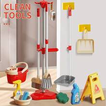8pcs/13pcs Simulation Cleaning Toy Playset Includes Detachable Mop And Broom Set With Other Cleaning Accessories, Enhances Children's Hand Skills, Family Interactive Game Kit Suitable For Holidays Party Gifts - Multicolor - View 2