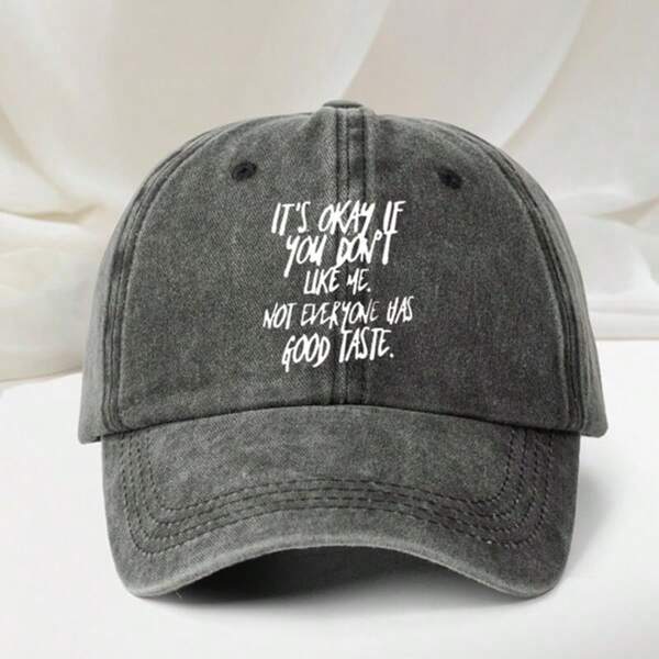 1 pièce Casquette de baseball vintage lavée réglable avec imprimé lettres, mode décontractée pour l'extérieur, unisexe