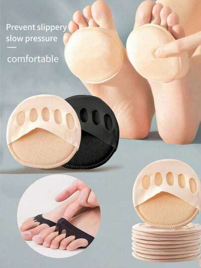 3 Pairs Toe Pads, Forefoot Pads For Women, Suitable For High Heels And Loafers, Shock-Absorbing And Comfortable Five-Toe Insoles