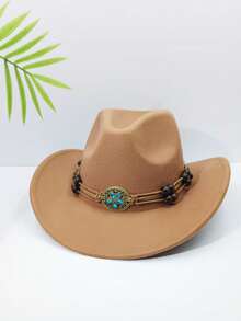 1pc Women's Western Cowgirl Hat, Fashionable Detachable Hat Chain, Suitable For Casual, Party, Gathering, Outdoor, Dining, Cycling, Travel, Dance And Holidays - Halloween - Fashion Waist Chain - View 5