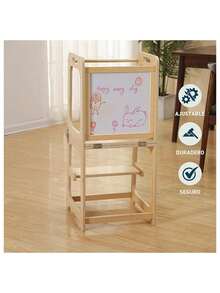 3-In-1 Montessori Learning Tower. Bluelander (90 * 43 * 40 Cm) - Brown - View 4