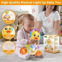 Dancing Duck Baby Toys 6-12 Months Developmental, Musical Crawling Infant Tummy Time 3 4 5 6 7 8 9 10 11 12 18 Month Boy Girl Moving Light Up Toddler Learning Activity Easter Birthday Gift - 黃色 - 查看 7