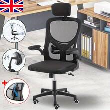 Mesh Office Chair Ergonomic 360° Swivel Lift Computer Desk Adjustable Height UK - Black - View 3