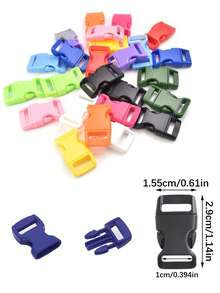 50pcs Mixed Color 3/8" Curved Profile Side Release Buckles, Assorted Paracord For Bracelets And Pet Collars Sewing Accessories - Multicolor - View 3