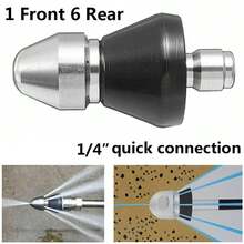 1X High Pressure Drain 1/4'' Rear Nozzle Sewer Pipe Cleaner Jet Pressure Washer AU