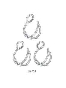 3Pcs/1Pc Women Fake Nose Ring Faux Piercing Jewelry 8Mm Fake Nose Ring Hoop For Faux Lip Nose Ring Set Fake Lip Ring Lip Nail New Daily Party