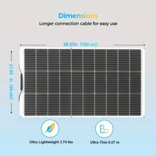 Panel Solar Flexible de 100W Ligero y Plegable para Carga Fuera de Red, Ideal para Caravanas, Barcos, Remolques, Yates, Cabañas, Tiendas y Superficies Irregulares (100W) - Flexibles Solarpanel 100 W - Übersicht 2