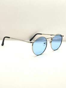 Women's Round Metal Retro   Protection Fashion 2025 Stylish Durable - 銀藍 - 查看 2