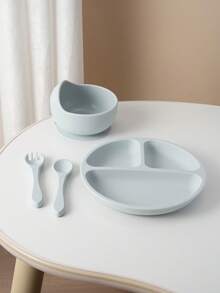 4件套个性化定制姓名硅胶婴儿餐具套装，吸盘碗、训练勺、叉子，彩色餐盘，定制撞色婴儿餐具，返校季冬季礼物创意，男女宝宝情人节礼物，多功能，装饰性，字母，时尚，现代，色彩缤纷，可爱，休闲，定制，个性化，独特，个性化定制，送给他的理想礼物，送给她的理想礼物，圣诞节礼物用品，旅行收纳包 - 彩色 - 查看 12