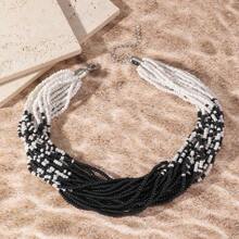 Beaded Twist Layered Necklace