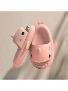 Dép đi trong nhà hình cá mập đế dày 4cm dành cho nam và nữ, dép đi trong nhà đi biển siêu mềm, đàn hồi, chống trượt, dép đi trong nhà dễ thương, không gây tiếng ồn cho các cặp đôi, dép xăng đan đi dạo phố mùa hè - màu đen - Xem 9