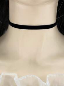 1 件朋克风格黑色天鹅绒颈链，女士适用