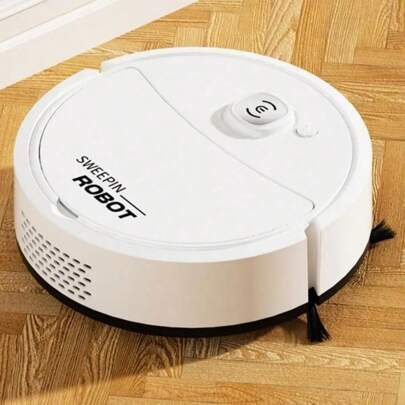 Robô varredor doméstico 3 em 1, inteligente, silencioso, com funções de varrer e puxar, para o novo modelo de 2025, para limpeza de cantos. Equipamento de limpeza robótico multifuncional para varrer e esfregar. Limpeza de pisos pequenos. Adequado para donos de animais de estimação.