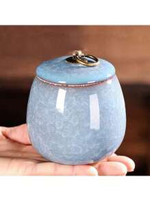 1 pezzo/6 pezzi Set regalo di urne per animali domestici in ceramica pregiata, vaso sigillato con finitura a craquelé per ceneri, capelli, denti di cani/gatti e commemorazione, adatto per vari animali domestici, regalo commemorativo per Ognissanti