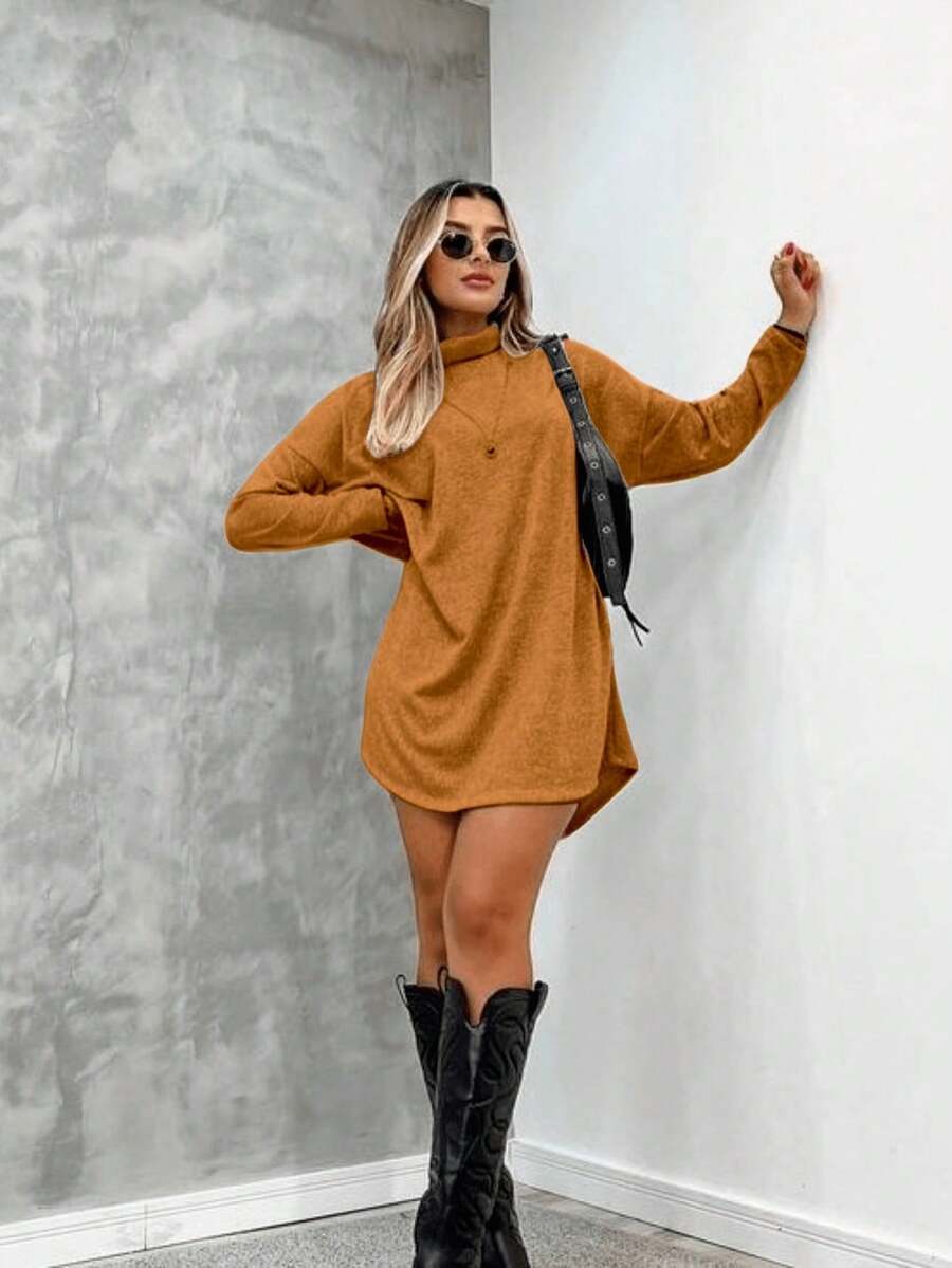 Women's Long Sleeve Lace Dress For Summer - 卡其色 - 查看 1