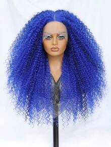 Perucas sintéticas Jerry Curl de 24 polegadas, perucas crespas e cacheadas para mulheres afro, 13x5x1,5, pretas, pré-depiladas, perucas de renda frontal Latisha para mulheres