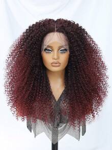 Perucas sintéticas Jerry Curl de 24 polegadas, perucas crespas e cacheadas para mulheres afro, 13x5x1,5, pretas, pré-depiladas, perucas de renda frontal Latisha para mulheres