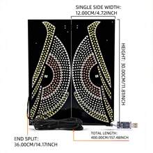 2pcs/Set LED Demon Eye Decorative Light USB Ambient Light 11 Modes Animated Eye Light High Brightness Neon Light Cool Atmosphere Lamp For Cars Trucks Off-Road Vehicles Glass Windows