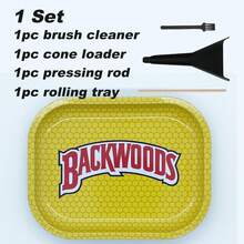 4 Stücke/Set Zigarettenrollschale Set | Größe - 18 cm x 14 cm | Cartoon Metall Rollschale - Perfektes Raucher Zubehör für Zigarettenpapiere und vorgefertigte Kegel Set