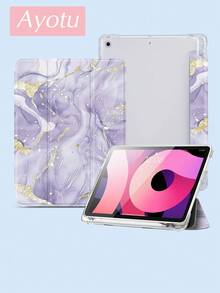 紫色大理石纹保护套，适用于 iPad Air 4/5 (10.9 英寸)、7/8/9 (10.2 英寸)，内置 Apple Pencil 插槽，也适用于 Tab S6 (10.4 英寸)、Tab A7 Lite (8.7 英寸)、Kindle（第 11 代，2024 年款），皮革保护套，是返校季、情人节、新年礼物的理想之选。 - 彩色 - 查看 3