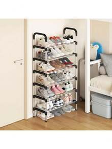 1pc Multi-Tier Adjustable Metal & Plastic Shoe Rack - Freestanding Shoe Storage Organizer, Suitable For Entryway, Hallway, Bedroom, Living Room - Easy Assembly, Space Saving Design, Fits Various Room Types,Valentine's Day,Winter