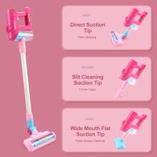 Kinder Staubsauger Spielzeug, 4 in 1 elektrisches Staubsauger Set zum Rollenspiel, Haushaltsreinigungsspielzeug mit Musik & Licht, Zusammenstellbares Lernspielzeug für Reinigung für Jungen Mädchen Geburtstagsgeschenk, einige Teile in Zufallsfarben