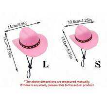 1pc Pet Cowboy Hat, Pet Accessories - Western-Style Cowboy Hat Sunshade For Cats Or Dogs, Photo Props For Festivals - Multicolor - View 8