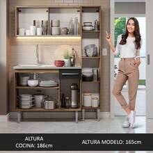 Cocina Integral Completa Modular Madesa Emilly 137cm Mn 07 - Marrón y negro - Ver 4