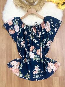 Women's Fashion  Blouse - 藏蓝色 - 查看 3
