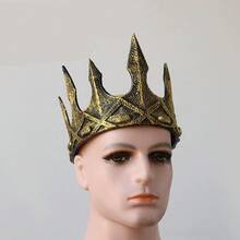 Mahkota Raja Abad Pertengahan dari Busa PU untuk Cosplay Halloween, Pesta Natal, Pesta Topeng, dan Perlengkapan Kostum Pertunjukan Panggung. - MultiWarna - View 14