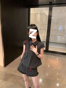 Women Two-Piece Outfits - 深灰色 - 查看 4