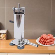 Professional Sausage Stuffer 3L | 304 Stainless Steel + 8 Filling Tubes (16-28mm) | With Suction Cups & Silicone Seal For Homemade Sausages, Game/Poultry - Silver - View 7