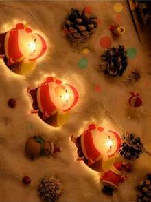 1 pieza Iluminación navideña de 1.5m con 10 luces, decoración de habitación con barba de Papá Noel, mochila de Papá Noel, árbol de Navidad. Adecuado para decoración de fiesta de Navidad, decoración de sala de estar, decoración navideña del hogar, luces para decoración interior y exterior (baterías no incluidas, se requieren baterías AA)