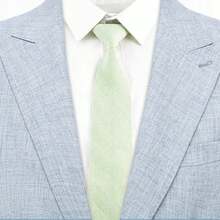 1 pieza Corbata clásica de lino de 6 cm de unicolor para hombre, color macaron