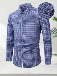 Luxury Wingtip Collar Dress Shirt For Groom, Stretch Comfort Fit, Wrinkle-Free & Breathable Fabric, Self-Tie Bow Tie, Black Tie Wedding & Gala Essentials - Lưới mịn màu xanh xám - Xem 1