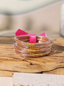 5pcs/Set Glitter Jelly Bangles Bracelet Luxury Jewelry Bracelet For Women Wedding Gift